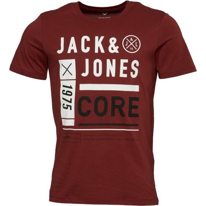 Tee-Shirt Homme Jack & Jones Vintage Bordeaux - Cdiscount Prêt-à-Porter