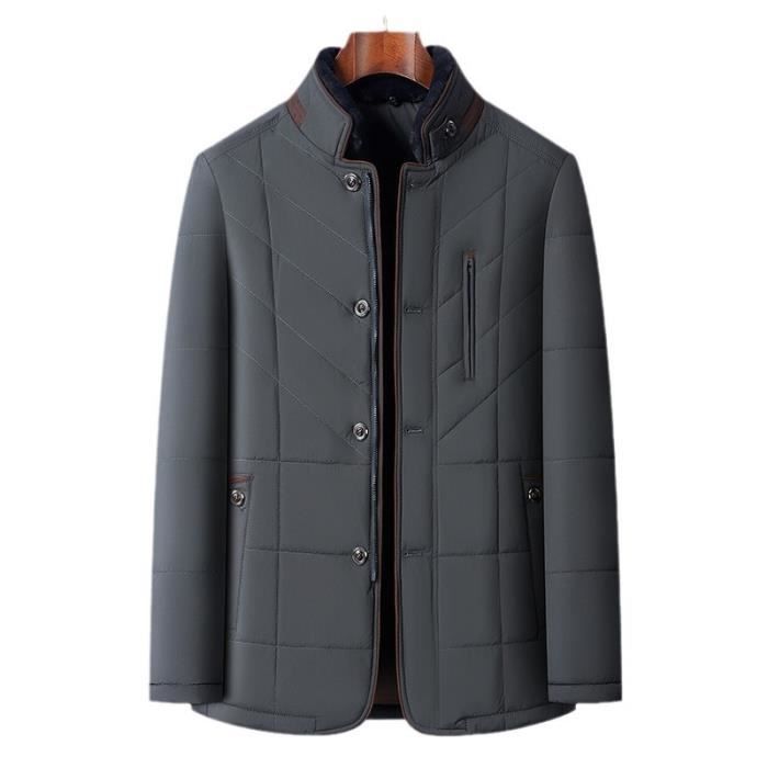 Manteau Homme Col montant Epais Chaude Hiver Casual Vert fonce Vert fonce Cdiscount Pret a Porter