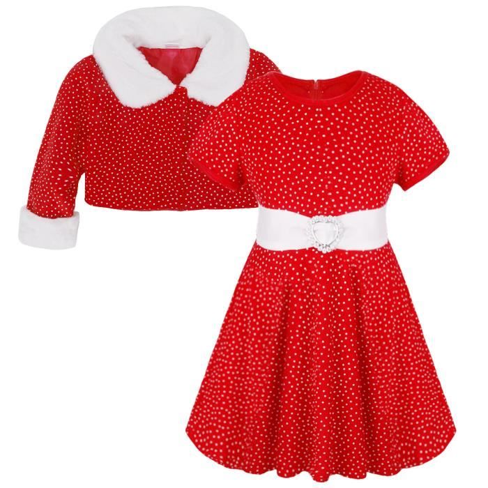 Robe De Noel Fille Bebe Vintage Rouge A Pois A Manches Courtes Fete Strass Boucle Anniversaire De 12 Mois A 5 Ans Rouge Achat Vente Robe Cdiscount