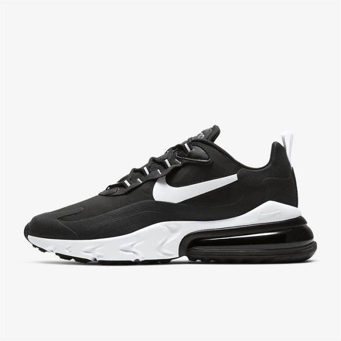 Chaussures Casual Nike Air Max 270 React Blanc et Noir Unisexe Lacets White black Cdiscount Chaussures