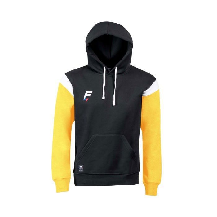 Sweat capuche de rugby Force XV CONQUETE enfant noir-jaune Sweat capuche de rugby Force XV CONQUETE enfant noir-jaune