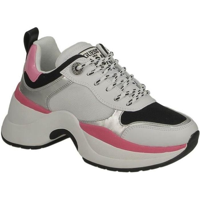 Basket femme Guess Juless blanc et rose. Whipi - Cdiscount Chaussures