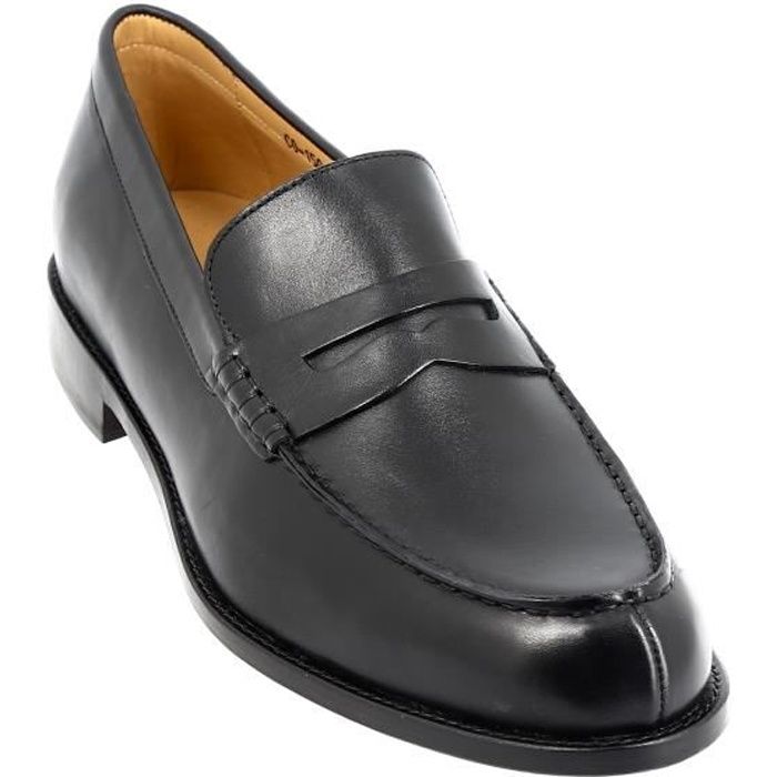 Chaussure Homme Mocassin Richelieu en cuir Noir - Marque - Modèle - Pour Costume, Bureau, Cérémonie