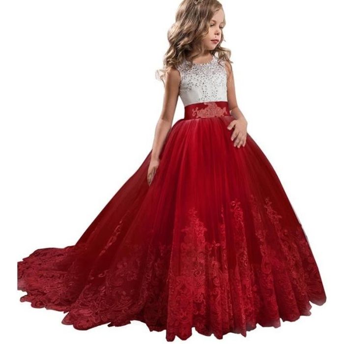 Robe fille rouge mariage et cérémonie