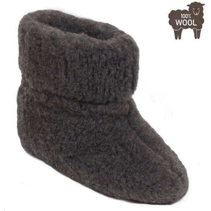 Nando Chaussons Extra Chaud Fourrure 100 Laine Mouton Pantoufles Bottines Chaussettes Hiver Gris P 39 27 2 Cm Femme Homme Gris Cdiscount Chaussures