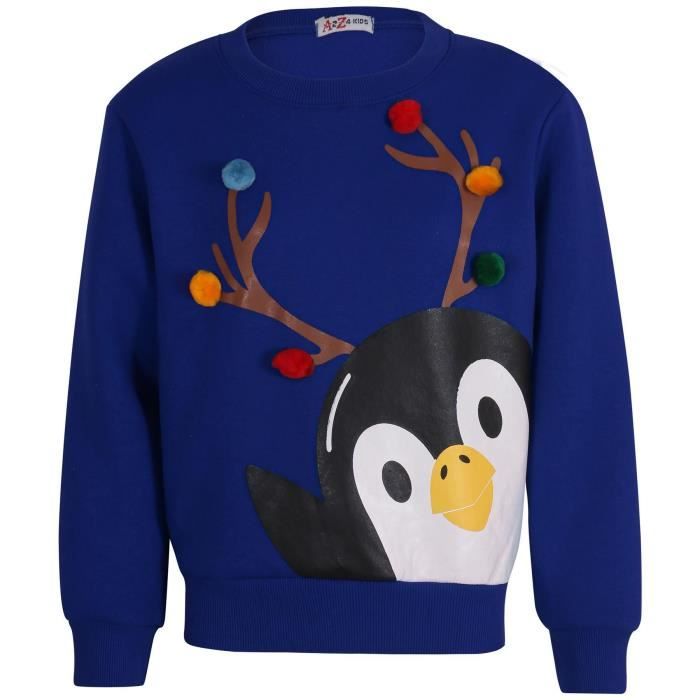 Pull De Noël Enfant — Unisexe Garçon Fille, Manches Longues, Motifs Père Noël, Tissu Doux, Tailles Européennes (vérifier Guide)