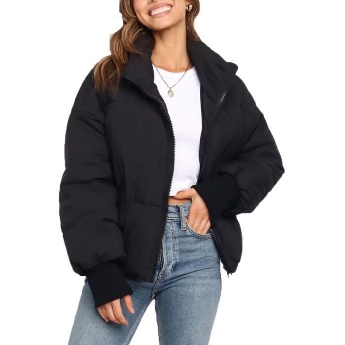 Doudoune courte top noir femme
