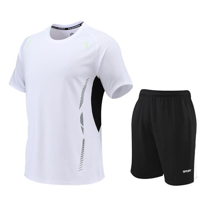 Ensemble T-shirt Et Short DT Homme 2 Pièces - Survêtement Été Y2K Hip Hop Respirant Denim