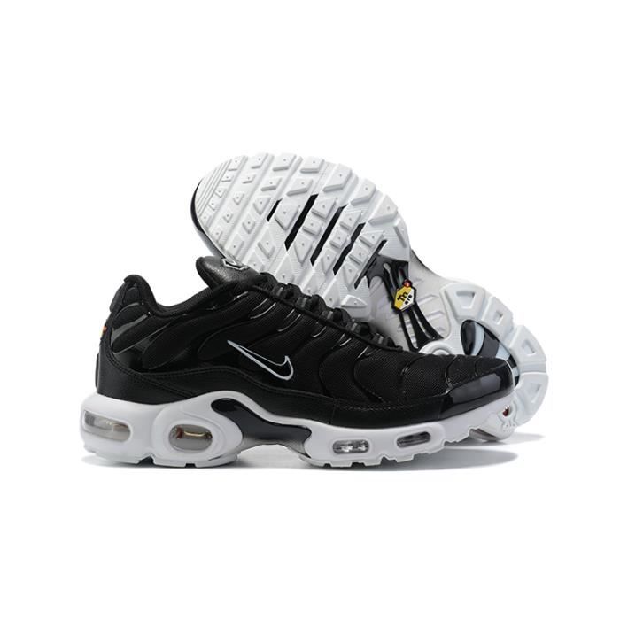 Baskets TN Plus Homme Chaussures Entra nement de Sport Noir Blanc