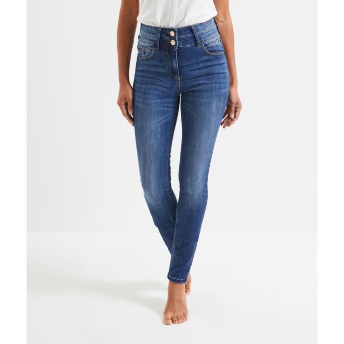 GRAIN DE MALICE Jean slim taille haute MILAN femme Marron fonc