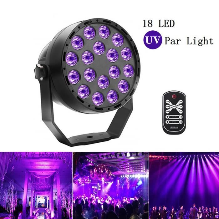 Aimkeeg 18 LED effets de lumière UV Stage professionnel Disco DJ Projecteur Party Machine avec télécommande