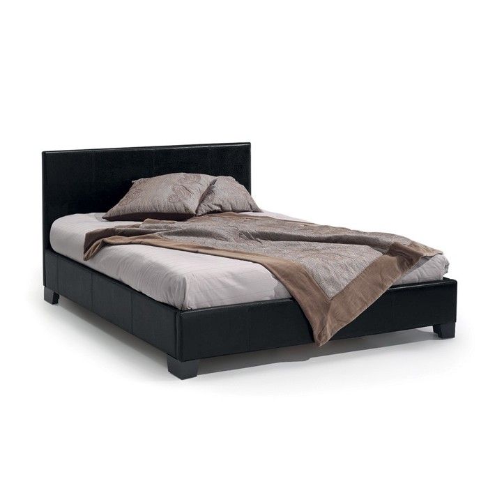 Lit ROMA – Lit double adulte 140x200 cm noir brillant avec sommier inclus Lit ROMA – Lit double adulte 140x200 cm noir brillant avec sommier inclus