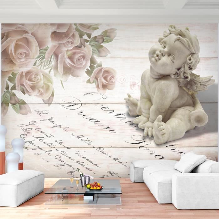 HERWS Art mural sur toile avec ailes d'ange noir et blanc - Impression moderne sur toile - Décoration d'intérieur - Pour salon, chambre à coucher, cuisine