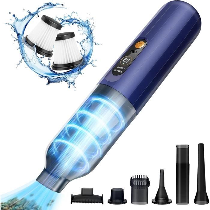COCCKO Aspirateur Voiture Sans Fil 15000PA Puissant - Mini Portable 6000mAh, Filtre HEPA, Pour Voiture Maison Bureau