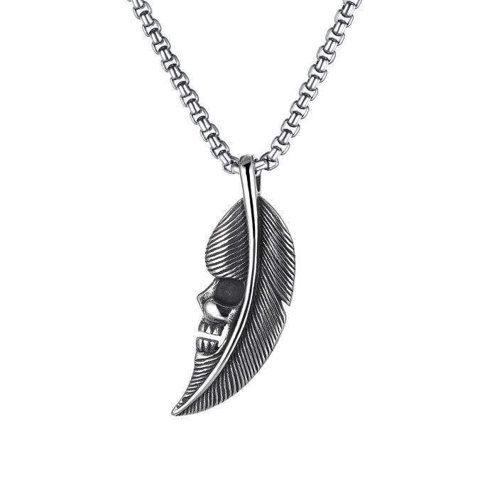 Collier Homme Acier Titane Corde Torsadée – Argent, Bijou Mode