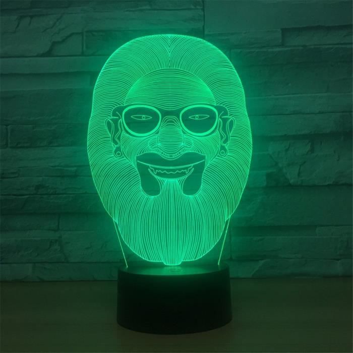 Télécommande 3d DEL Lampe de chevet touch Nuit Lumière 7 Couleur Changeante lampadaire liseuse hibou