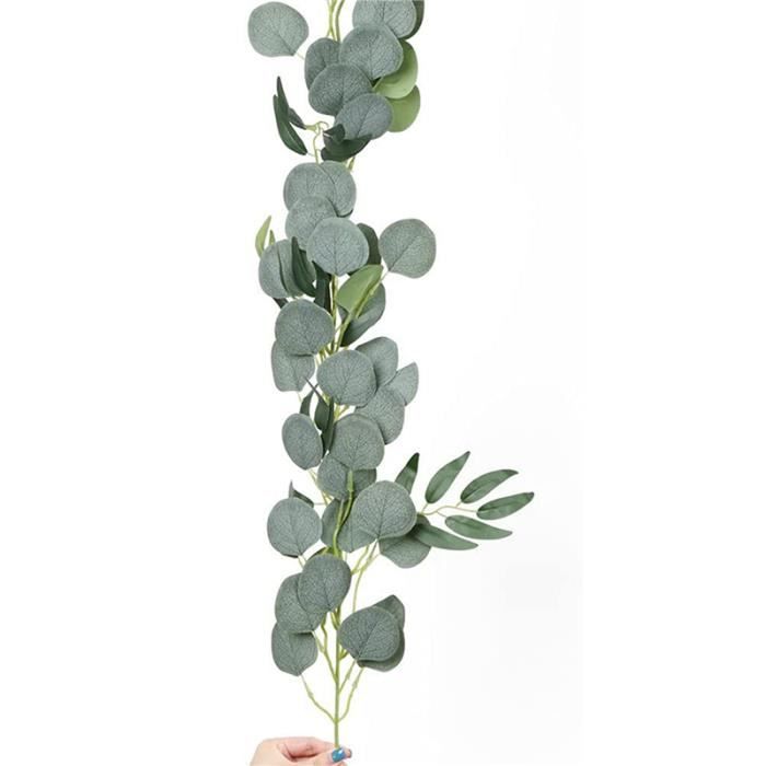 Guirlande De Feuilles D'eucalyptus Artificielles 2M En Plastique Tissu Décor De