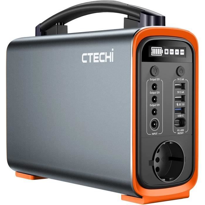 CTECHi Générateur Solaire Portable 240Wh, Générateur d'énergie Batterie  LiFePO4, Alimentation avec Technologie AC-DC-USB-PD 60W 97 - Cdiscount Auto