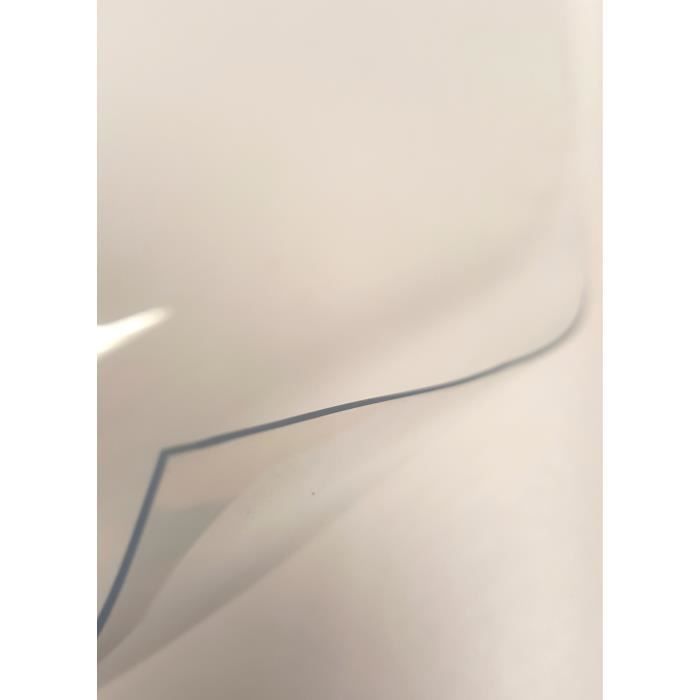 Nappe Transparente - Rectangle 140 x 350 cm - 0,50 mm d'épaisseur - Largeur 140 cm - Roulé sur Tube (sans Plis)