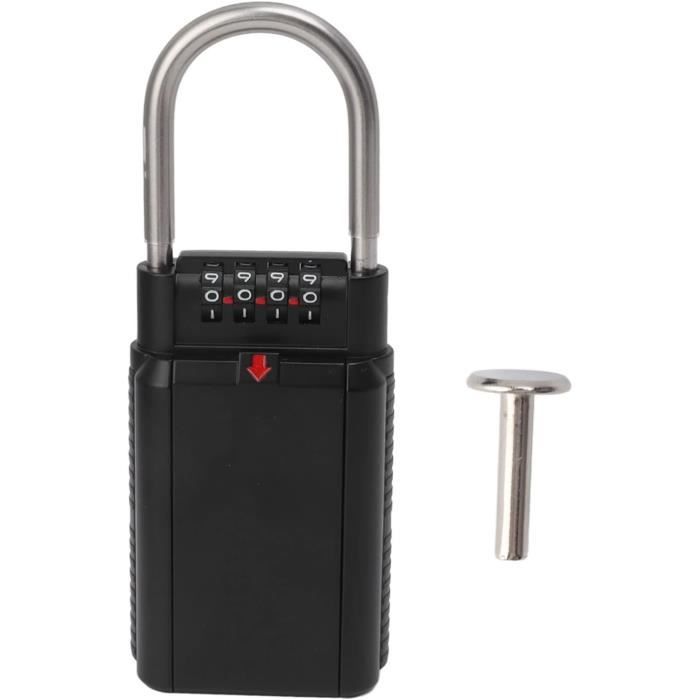 Boîte À Clés Portable À 4 Chiffres, Coffre-Fort À Combinaison En Alliage D'Aluminium Avec Anse