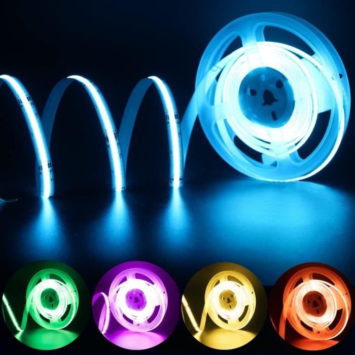 5M WIFI RGB Ruban LED COB 24V dimmable COB Led Bande RGB avec télécommande et alimentation, 576LEDs/M, Contrôle App, multicolore, pour Chambre Cuisine, Compatible avec Alexa, Google home 5M WIFI RGB Ruban LED COB 24V dimmable COB Led Bande RGB avec télécommande et alimentation, 576LEDs/M, Contrôle App, multicolore, pour Chambre Cuisine, Compatible avec Alexa, Google home