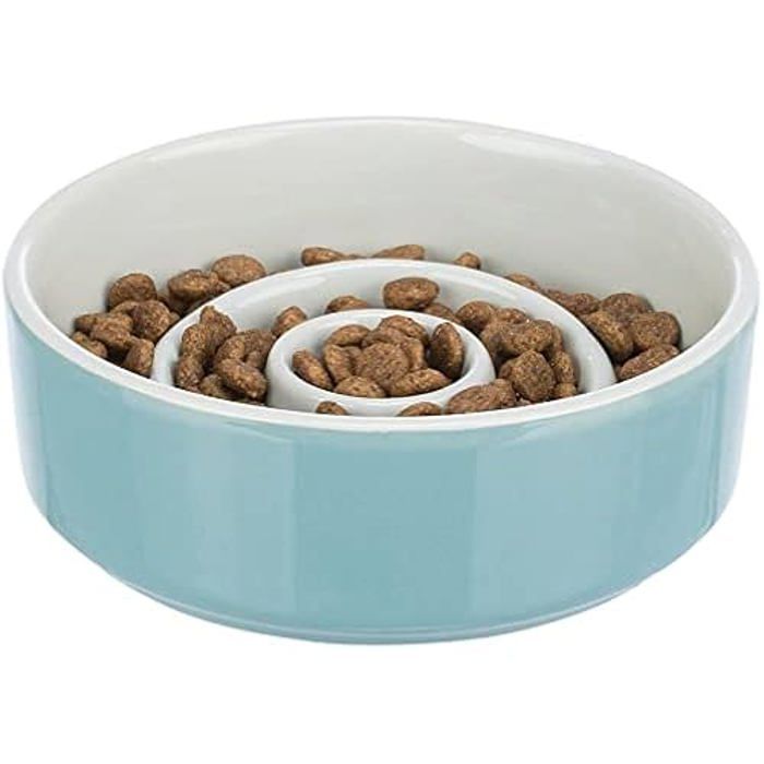 Gamelle Slow Feeding - TRIXIE - 0 9 L - Céramique - Gris/Bleu - Rond Gamelle Slow Feeding - TRIXIE - 0 9 L - Céramique - Gris/Bleu - Rond