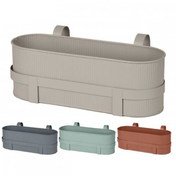 Jardinière Vintage à Suspendre Pots à Fleurs Métal pour Plante et Herbes Avec Support Balcon Rebord de Fenêtre - 38 x 13 x H.15 cm