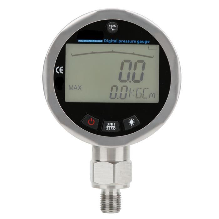 Manomètre Numérique DPG-80B Pour Eau Et Gasoil 0-10000 PSI - Pression Précise En Acier Inoxydable