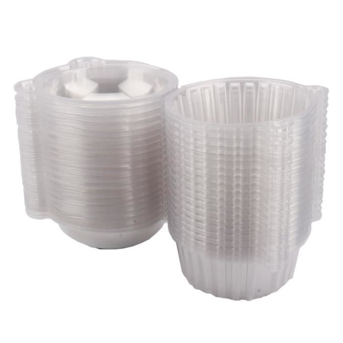 Boite Pour Mini Pancakes Carton Lot De 100 Boîtes À Gâteau Individuelles En Plastique Transparent De 13 Cm Pour Gâteau Au Fromage, Boîte Carrée Simple Avec[x4170] - Maison Mini Contenant