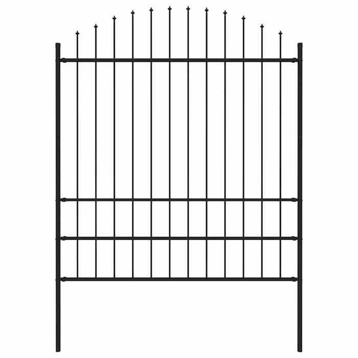 vidaXL Clôture de jardin à dessus en lance Acier 1 75 2 x1 7 - vue 2