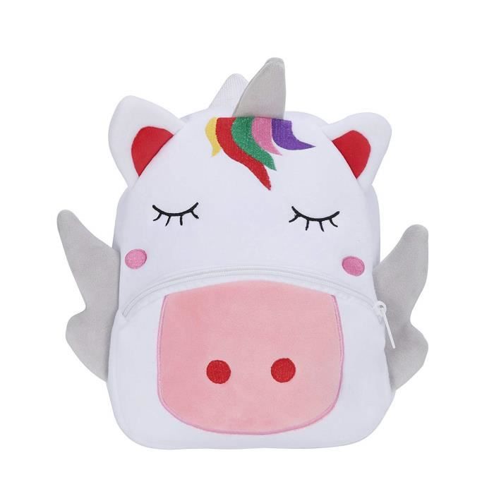 Elonglin Petit Sac /à Dos Enfant Garderie Maternelle Sac Creche Animaux /École Primaire Cartoon Mignon pour b/éb/é Fille gar/çon 1-3 Ans Sac /à Dos Cartable Sac /à Dos Pr/éscolaire Zipp/é en Peluche Lap
