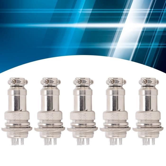 Connecteur Aviation GX20 2 Broches - Prise Mâle Droite + Prise Femelle Cloison - Qualité OEM, Fixation Par Vis