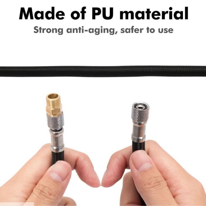 Tuyau D'Air Tressé Pour Aérographe 1/8 Mâle-Femelle - 3m Flexible Et Durable