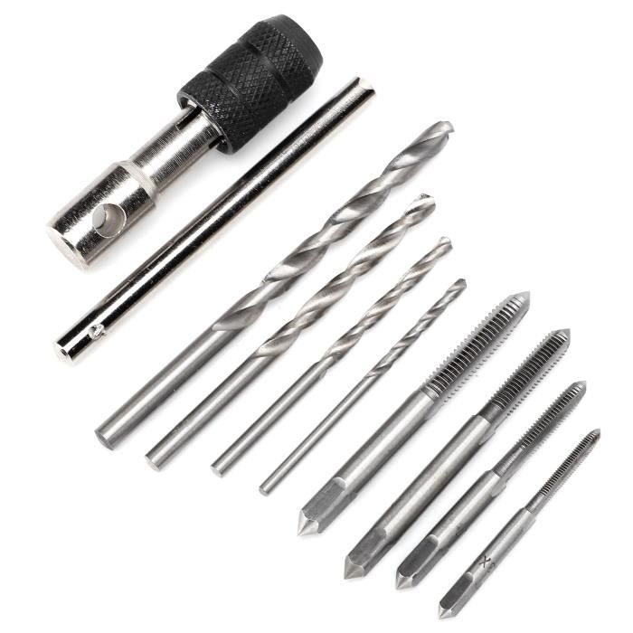 Jeu de Clés à Tarauder avec 5 Pièces M6 M7 M8 M10 M12, clé en Forme de T, Jeu de Tarauds à Main, Kit D'outils de Taraudage Manuel