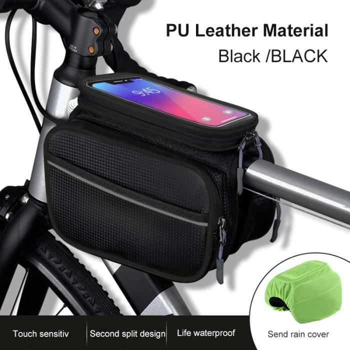 LUROON Sacoche de Cadre Vélo Etanche, 1,5L Grande Capacité Sac de Cadre