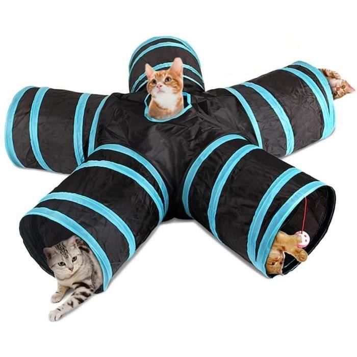 Comparer les prix de CA10937-Tunnel pour chat 5 voies - Tunnel pliable - Jouet interactif pour petits lapins chiots furets cochons d'Inde A63