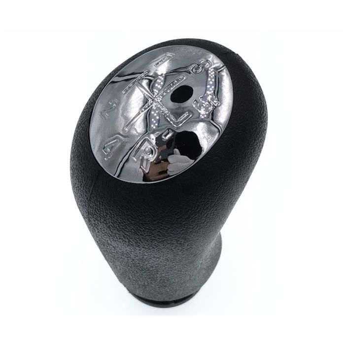Pommeau De Levier De Vitesse Cuir Noir Et Chrome Pour Renault Clio III Et Master - Neuf