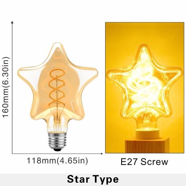 Ampoule,Star E274W 220VOuiWarm white 2200KAmpoule Led À Filament