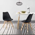 Ensemble Table Rectangulaire + 4 chaises - Style Scandinave - Blanc et Noir - pour Salle à Manger, Cuisine, Séjour, Café-1