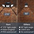 Projecteur Extérieur 70 LED Lampe Solaire de Sécurité à Détecteur de Mouvement, Spot Mural Extérieur Puissant sans Fil avec 3 Têtes-1