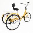 24 "3 roues tricycle adulte 6 vitesses vélo trike croisière dossier panier lumière-1