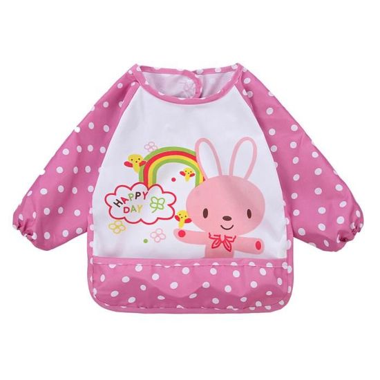 Unisexe Enfant Bébé Tablier Bavoir Alimentation Blouse Manche Longue Imperméable