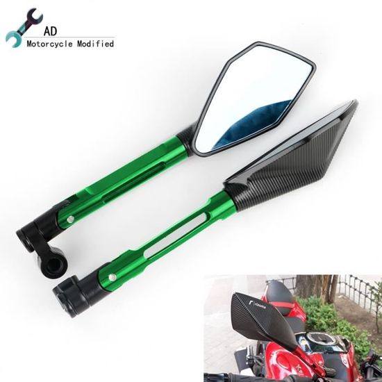 Rétroviseurs Latéraux Moto CNC - Pour Kawasaki Z400, Z650, Z900, Z1000 - Montage Sur Extrémités De Guidon - 5
