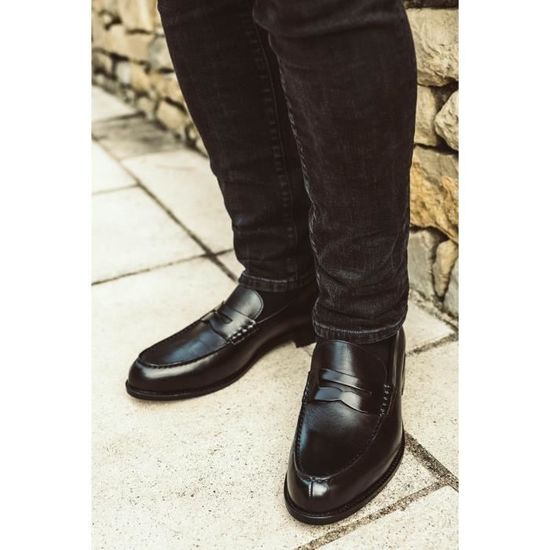 Chaussure Homme Mocassin Richelieu en cuir Noir Marque Mod le
