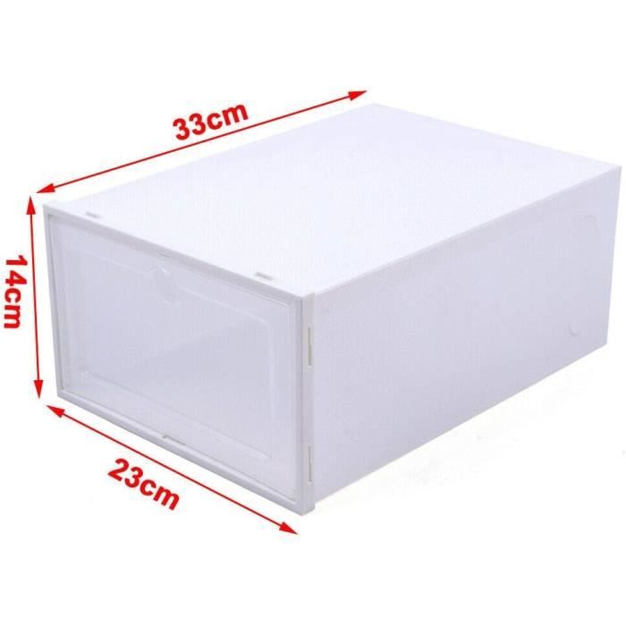 Boîtes De Rangement Transparentes Pour Chaussures - Lot De 2 - Dimensions 34x13x21 Cm - Polypropylène - Empilables