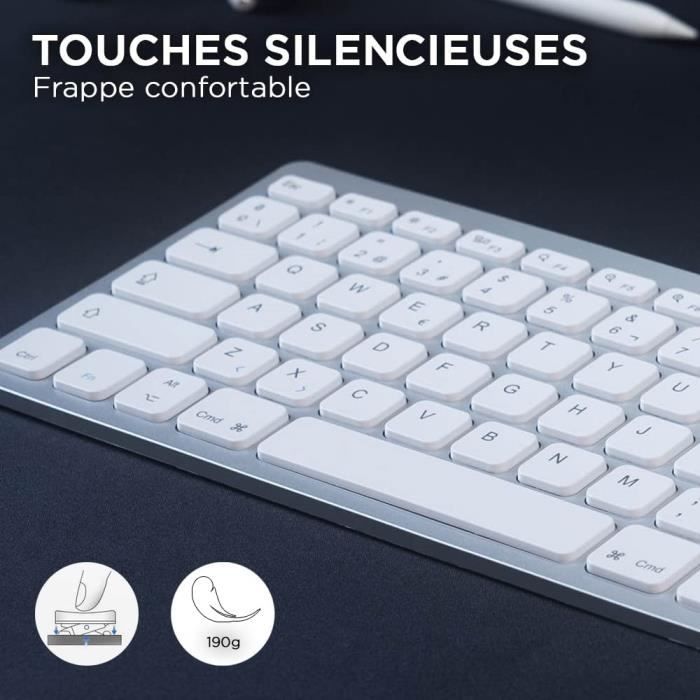 Clavier Sans Fil Bluetooth pour MacBook Pro, MacBook Air, iPad, iPhone -  Mini Clavier Mac Français AZERTY , Compact, Ultra Min[7] - Cdiscount  Informatique