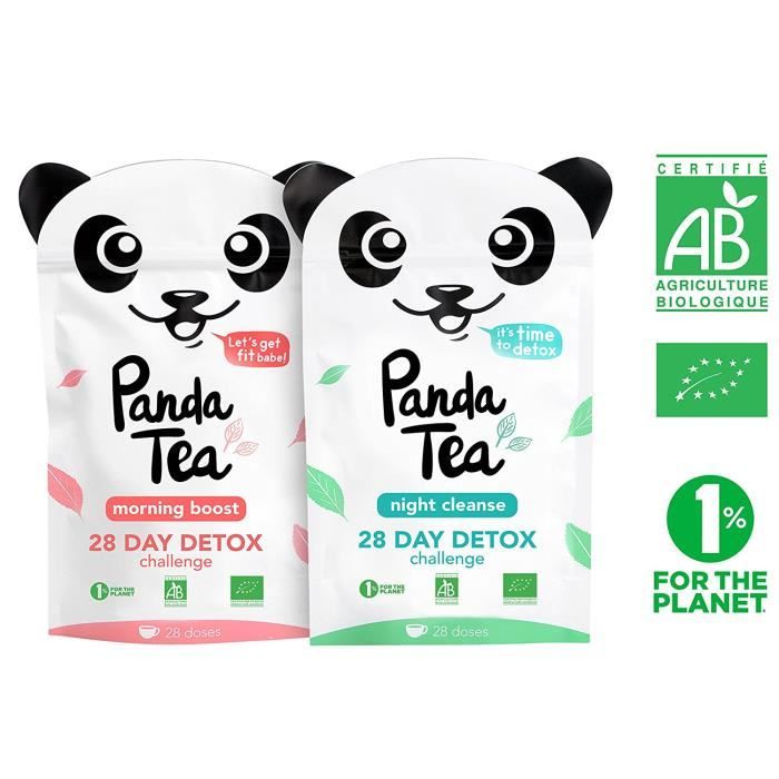 Panda Tea thé detox cure minceur biologique - challenge 28 jours (56  sachets) … - Cdiscount Santé - Mieux vivre