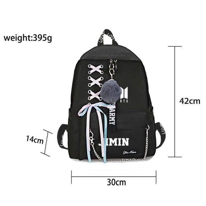 Style 19 Sac dos BTS Kpop avec 1 trousse de grande capacit