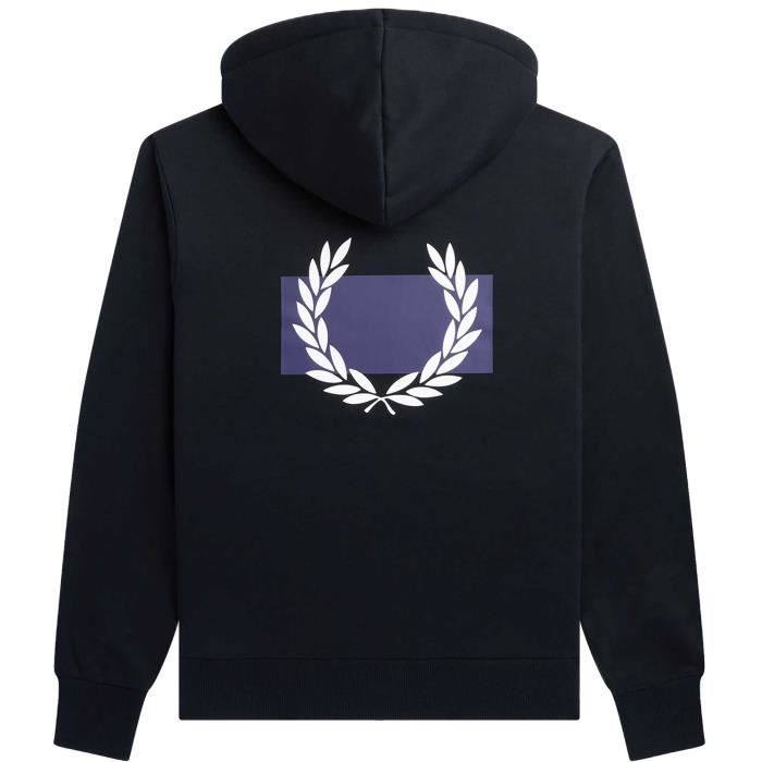 Sweat shirt Fred Perry Laurel Wreath Noir Homme Manches longues Col capuche