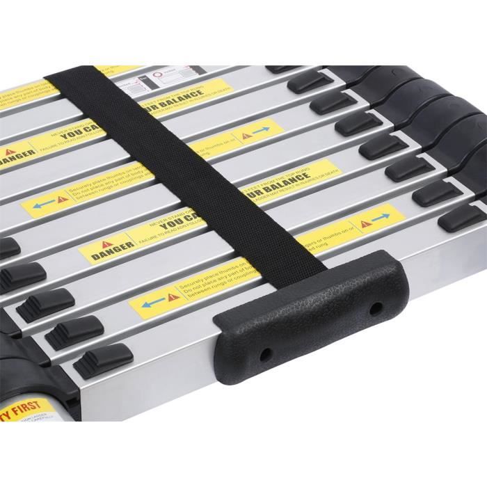 3.2M 11 étapes Finether Échelle escamotable télescopique en aluminium ...